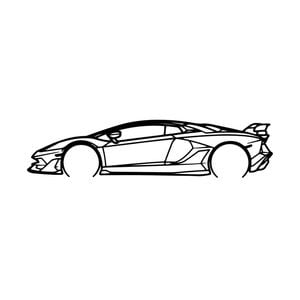 Ignite Laser Lamborghini 2022 Aventador SVJ Silhouette Metal Wall Art Coated Black 23.6inch/60cm