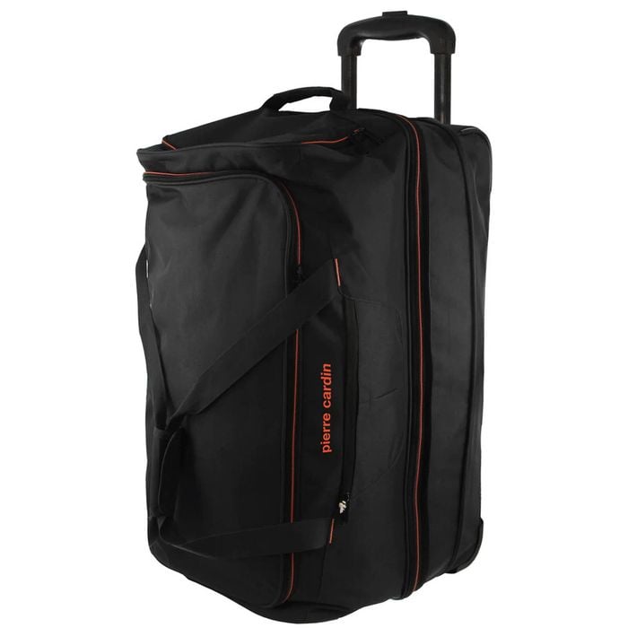 140L Pierre Cardin Trolley  Medium Soft Travel Luggage Wheeled Duffle Black