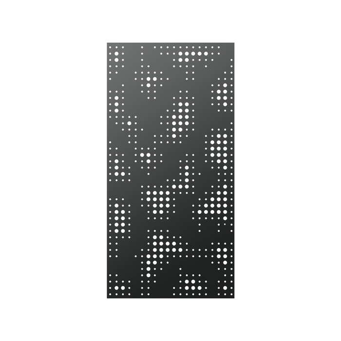 Walpix 1800 x 900 x 2.5mm Perforated Aluminium Decorative Screen Flat Profile After Rain - Charcoal