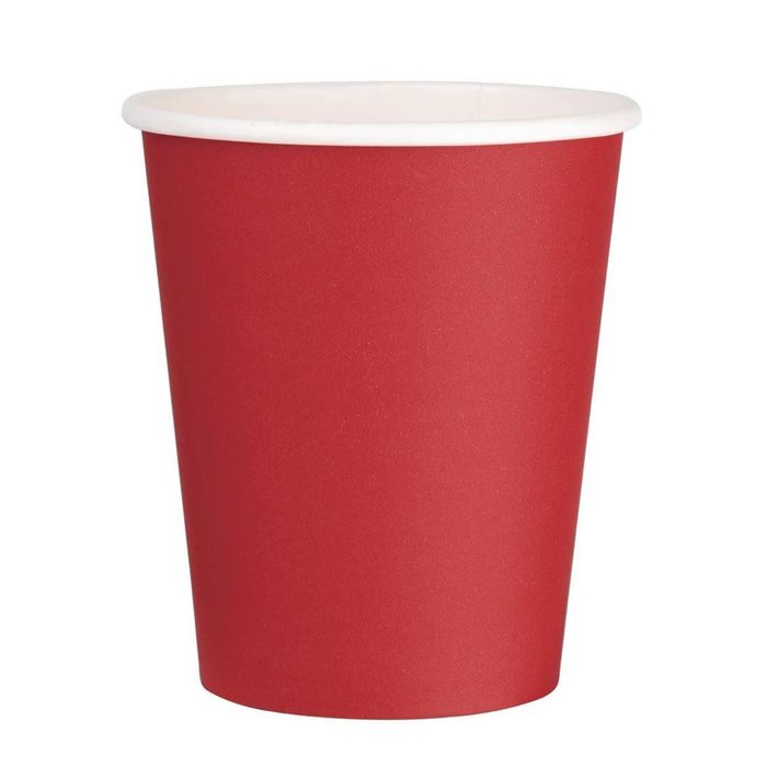 Fiesta Recyclable Single Wall Takeaway Coffee Cups Red 225ml 8oz 1000 Pack