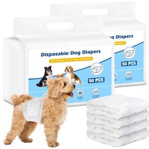 Advwin 2x50PCS Male Dog Diapers Disposable Pet Belly Bands Dog Nappy
