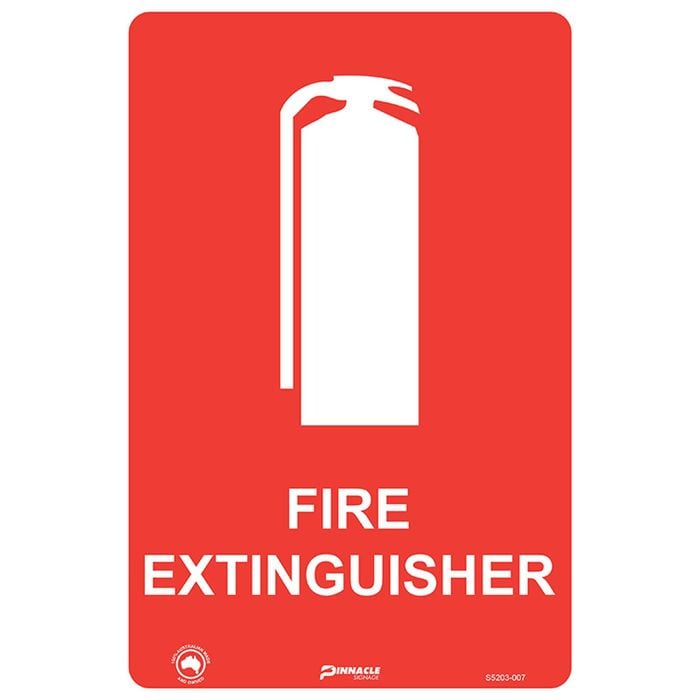 Pinnacle 300 x 200mm Metal Fire Extinguisher With Picto Sign 