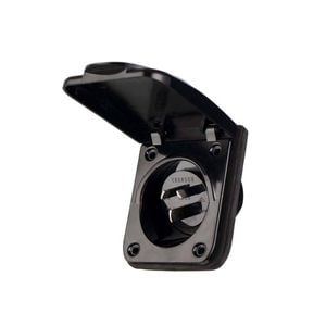 Caravan 15a Inlet Black Power Socket Weatherproof Ip54 15 Amp For Rv, Motorhome