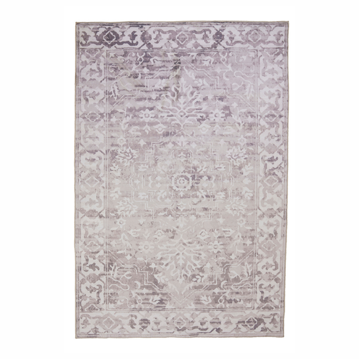 Fab Habitat 60x180cm Beige Shay Traditional Distressed Machine Washable Rug