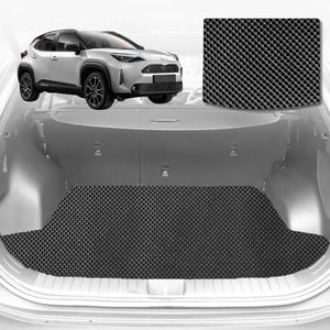 6D Diamond Car Boot Mat for Toyota Yaris Cross 2020-Current-Cargo Mat-Black-Outback GT