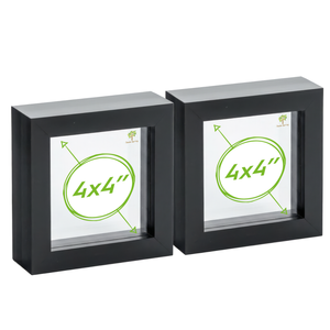Nicola Spring Box Picture Glass Photo Frame, Standing & Hanging - For 4x4" (10x10cm) Photos  - Pack Of 2