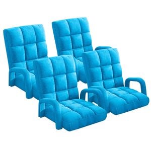 SOGA 4X Blue Recliner Chair with Armrest