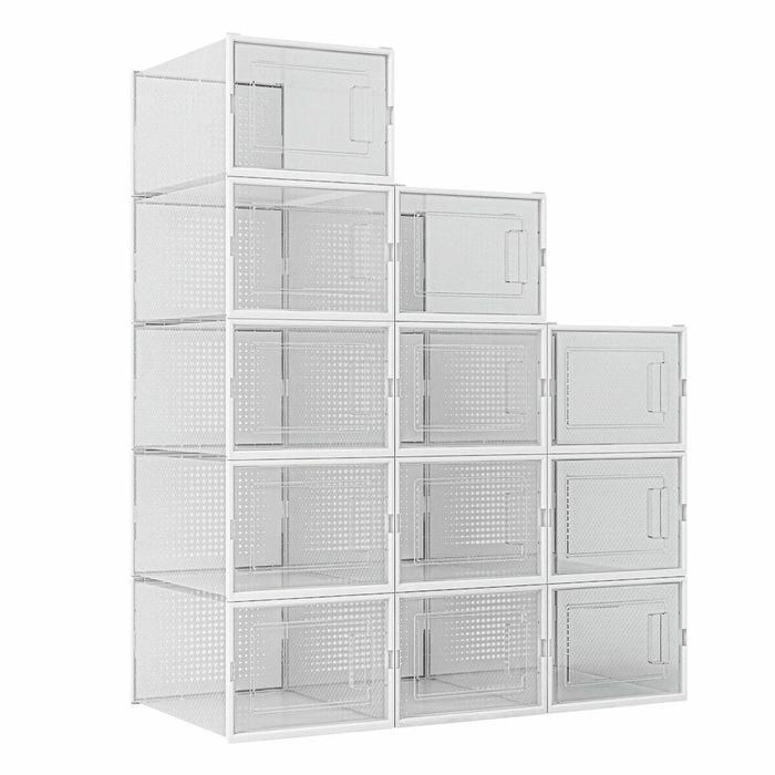 Luxsuite Shoe Box Clear Sneaker Stackable 12 pack