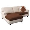 Smarcute 2 Piece Velvet Cushion Seat Covers for L Shape Sectional Sofa Couch Lounge Chocolate (2 Seater + 1 Chaise)