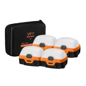 San Hima 4xled Camping Lantern Light Rechargeable W/ Lithium Battery Amber White