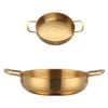 Anygleam Gold Stainless Steel Stock Pot 2pcs Set Small Large Single Layer Hotpot Without Lid for Soup Noodles Cooking
