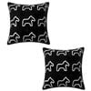 SOGA 2X 45cm Black Teddy Fleece Throw Pillows