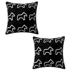 SOGA 2X 45cm Black Teddy Fleece Throw Pillows