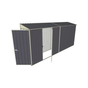 Build-a-Shed 0.8 x 4.5 x 2m Skillion Single Hinged Door Shed with Single Hinged Side Door - Grey