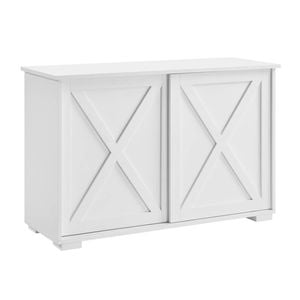 Design Square Elector Wooden Buffet Unit Sideboard Strage Cabinet W/ 2-Sliding Doors White