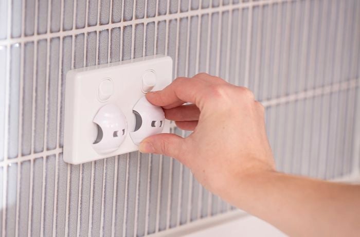 Cover exposed power points to prevent children from accessing them