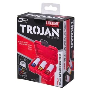 Trojan Wheel Nut Impact Socket Set - 3 Piece