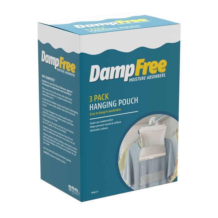 DampFree Moisture Absorber Hanging Pouch - 3 Pack
