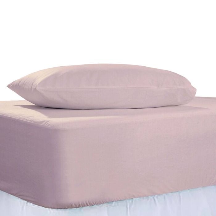 The Lighthouse Washed Cotton Combo Bedding Set With Pillowcase Single Pink