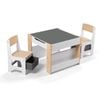 Keezi 4-in-1 Kids Table and Chairs Set with Bookcase & Storagebox, Natural