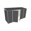 Build-A-Shed 1.2 x 3.7 x 2.0m Skillion Double Hinged Side Doors Shed - Grey