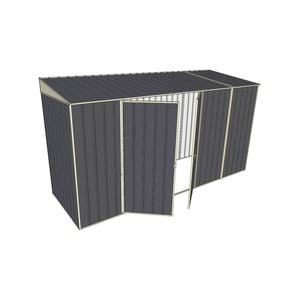 Build-A-Shed 1.2 x 3.7 x 2.0m Skillion Double Hinged Side Doors Shed - Grey