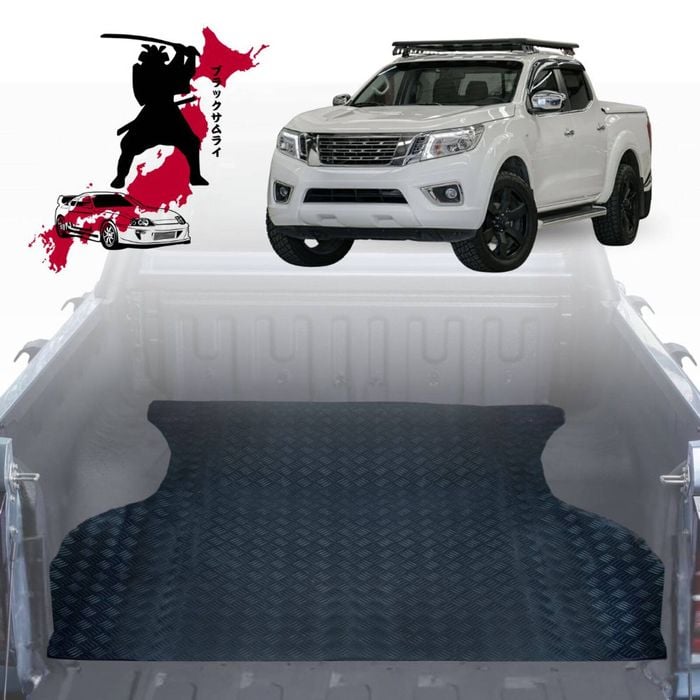 Black Samurai UTE Tub Mat Tray Liner for Nissan Navara Dual Cab 2015 - Current (with rear cupholder)