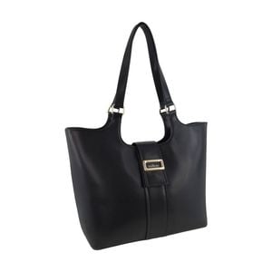 Milleni Women's Handbag Vegan Leather Fashion Chic Caryall Tote Bag Black