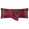 LINENOVA 2pcs Luxury Silk Satin Pillow Cases Pillowcase Cushion Covers - Body,Burgundy