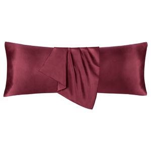LINENOVA 2pcs Luxury Silk Satin Pillow Cases Pillowcase Cushion Covers - Body,Burgundy