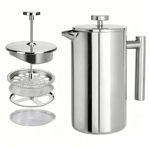 Catzon 1000ml French Press Coffee Maker Steel Tea Pot Plunger Mesh Filter