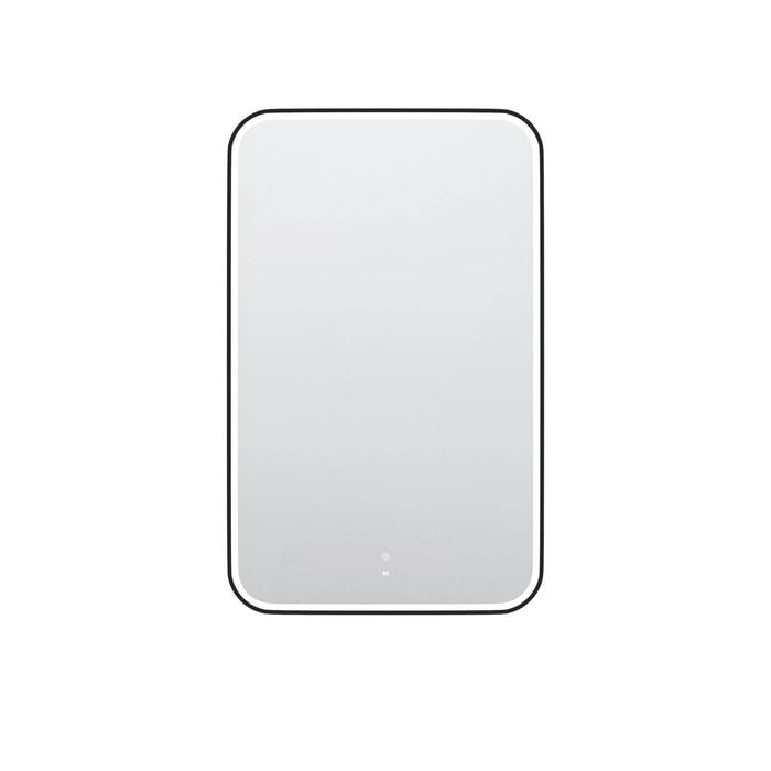 Attica Porta 1200 x 750mm Soft Square Matte Black LED Mirror