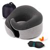 Catzon Travel Neck Pillow Memory Foam Ergonomic 360 Degree Folding-Light Grey