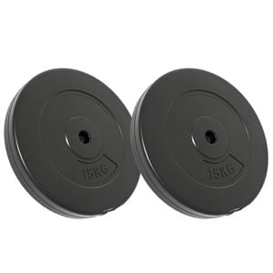 vidaXL 2x Weight Plates 30 kg Cement Dumbbell Barbell Plate Fitness Training