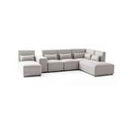 Foret 6 Seater Sofa Modular Corner Lounge Couch Fabric Right Chaise Beige L Shape