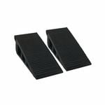 Adoored Black Medium Rubber Door Wedge - 2 Pack