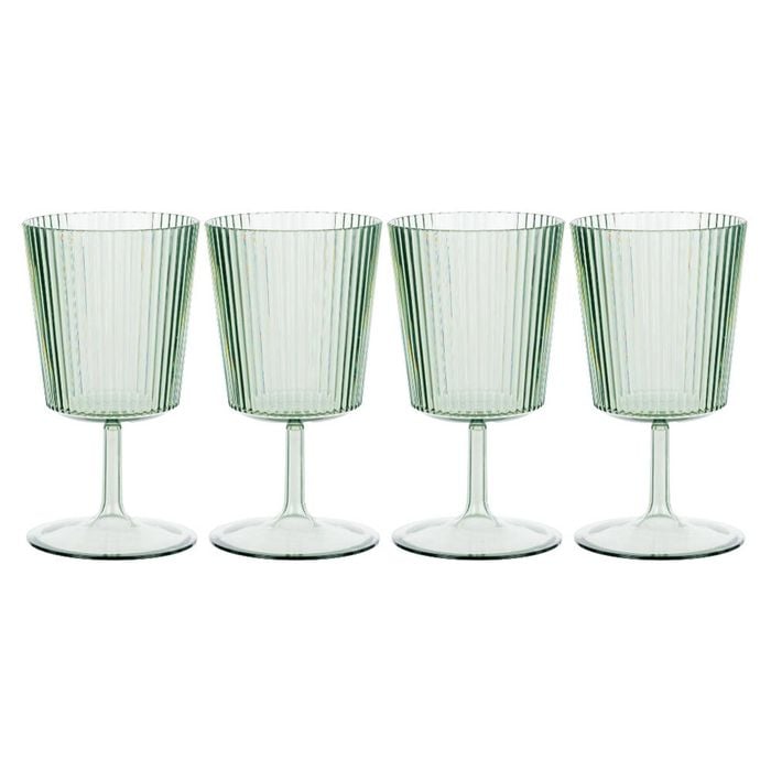 Davis & Waddell Saltara Plastic Wine Glasses 300ml Green Set Of 4