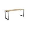Olg Anvil Single Black Frame New Oak Ravine Top Scallop Office Desk L1800mm X W750mm