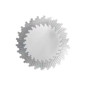 Sunburst Round Wall Mirror with Layered MDF Frame