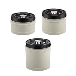 Catzon 3 Pcs Coffee Canister with Vacuum Air Valve 304 Stainless Steel