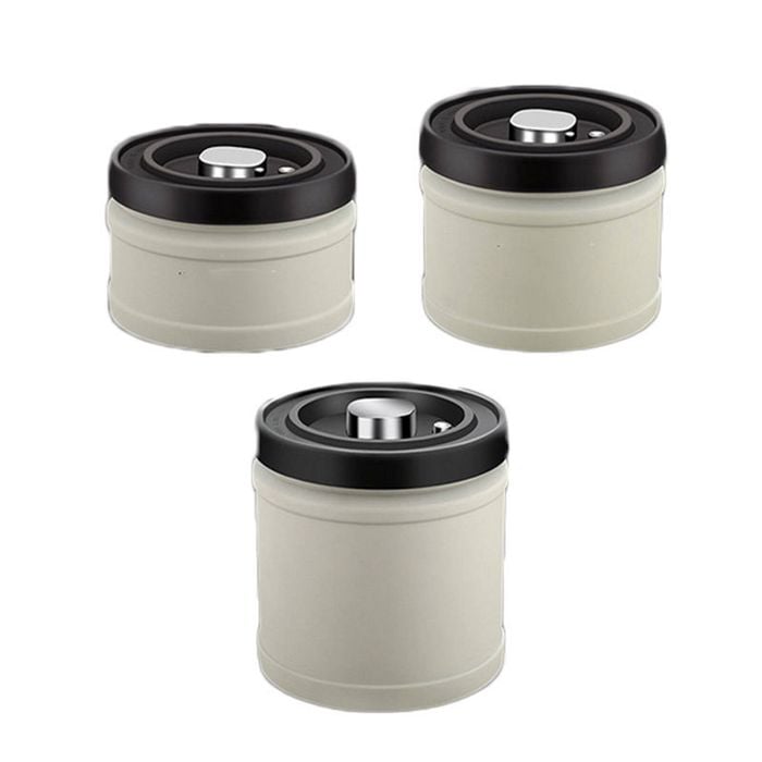 Catzon 3 Pcs Coffee Canister with Vacuum Air Valve 304 Stainless Steel