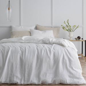 Bedding Co. Quilt Cover Set 100% French Flax Linen White Super King