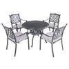 FurnitureOkay Orlando 5-Piece Cast Aluminium Outdoor Dining Setting - Black