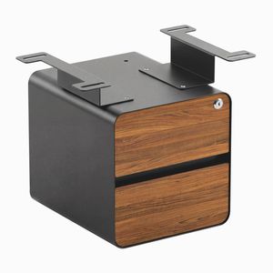 Desky Minimal Under Desk Cabinet Space Grey Frame