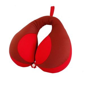 Catzon Travel Neck Pillow for Kids Chin Supporting for Airplane-Red