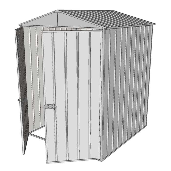 Build-a-Shed 1.5 x 1.5 x 2.3m Double Hinged Door Gable Shed - Zinc