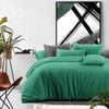 Amsons 100% Cotton King Quilt Cover Set - Textured Print - Mountain Meadow - Green