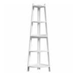 Oikiture Corner Ladder Shelf 5 Tier Home Storage Display Stand Bookshelf White
