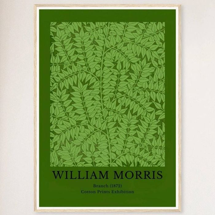 Galrie William Morris Cotton Prints Exhibition Branch 1872 - Timeless Art for Home Decor, Wood Frame, A1 60 x 84cm (23 x 33inch)