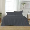 J Elliot Home Microfibre Queen Bed Sheet w/ Pillowcases Bedding Set Charcoal
